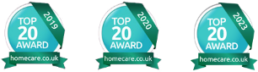 London Homecare Homecare Award Winner Top 20 2019, 2020, 2023